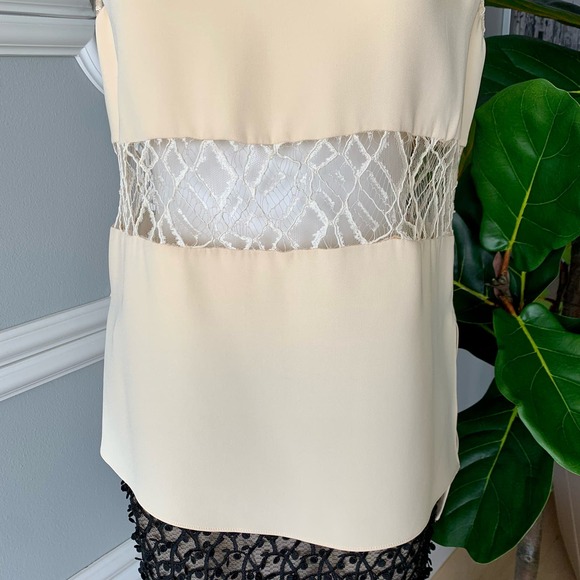 Adam Lippes Moroccan Lace Inset Silk Blouse Size Medium - Picture 5 of 13